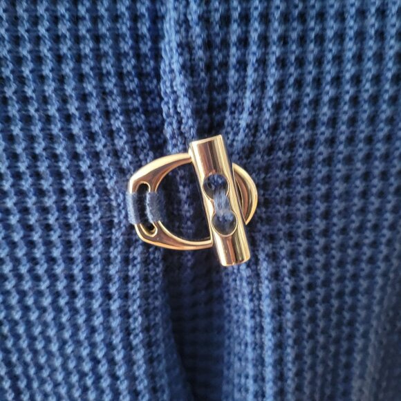 Saint James Blue Waffle Knit Jacket With Buckle Closures Size 6 - Picture 2 of 9